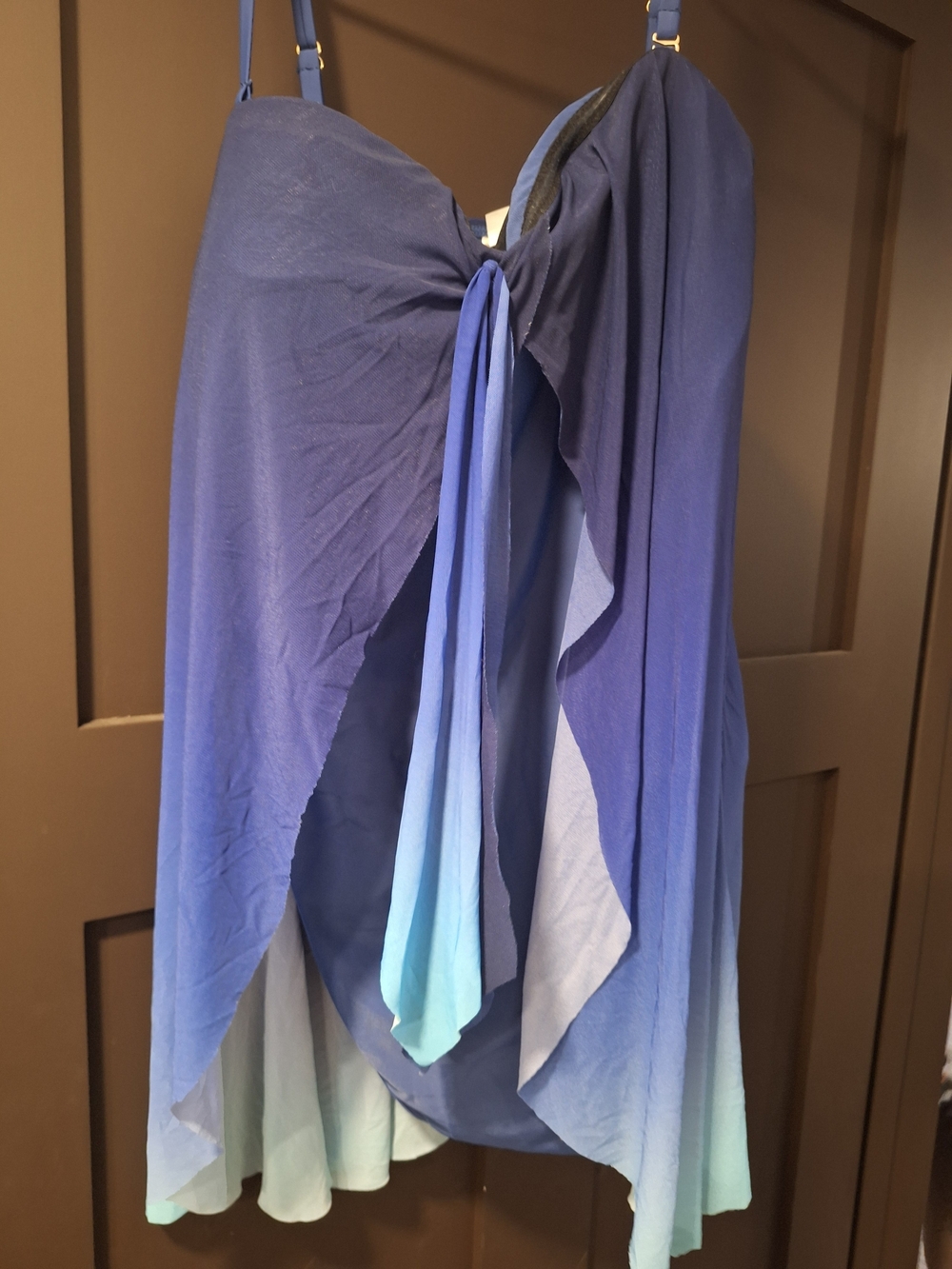 Women’s Plus Size Ombre Blue One-Piece Swim Dress, 3x